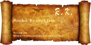 Roskó Krisztina névjegykártya